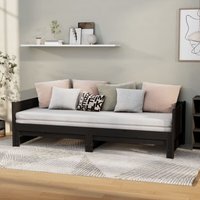 Ausziehbares Tagesbett zum Ausruhen,Bequemes Gästebett,Sofabett Schwarz Massivholz Kiefer 2x(80x200) cm -BVE62119 von BONNEVIE