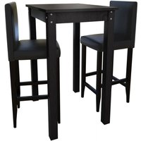 Barset Bartisch mit 2 Barhockern Schwarz Vidaxl Barset Bartisch mit 2 Barhockern Schwarz Vidaxl von VIDAXL