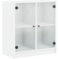 Beistellschrank mit Glastüren Weiß 68x37x75,5 cm vidaXL600899 von BONNEVIE