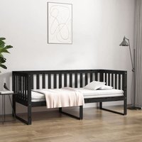 Bett Tagesbett - Jugendbett Bettgestell Schwarz 100x200 cm Massivholz Kiefer BV819097 Bonnevie von BONNEVIE