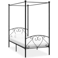 Bettgestell,Bett für Erwachsene,Elegantes Bettrahmen,Himmelbett-Gestell Schwarz Metall 100 x 200 cm -BVE95375 von BONNEVIE