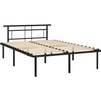 Bettgestell Doppelbett Bett für Schlafzimmer Schwarz Metall 140x200 cm DE51439 von BONNEVIE