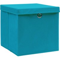 10 Stk. Aufbewahrungsboxen,Werkzeugaufbewahrung mit Deckeln 28x28x28 cm Babyblau vidaXL von BONNEVIE