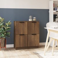 2 Stk. Sideboards,Küchenschrank,Kommode,Beistellschrank Braun Eichen-Optik 30x30x70 cm Holzwerkstoff CEIN590438 Bonnevie von BONNEVIE