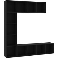 3-tlg. Bücher-/TV-Schrank Set Schwarz 180x30x180 cm Vidaxl Schwarz von BONNEVIE