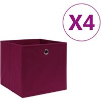 Aufbewahrungsboxen 4 Stk. Vliesstoff 28x28x28 cm Dunkelrot Vidaxl Rot von BONNEVIE