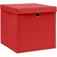 Aufbewahrungsboxen mit Deckeln 4 Stk. 28x28x28 cm Rot Vidaxl Rot von BONNEVIE