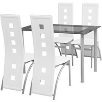 5-tlg. Essgruppe Sitzgruppe - Esstisch mit 4 Stühlen Weiß BV966037 Bonnevie von BONNEVIE