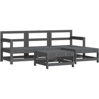 Vidaxl - 5-tlg. Garten-Lounge-Set Grau Massivholz Kiefer Grau von BONNEVIE