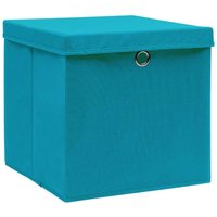 Aufbewahrungsboxen mit Deckeln 4 Stk. 28x28x28 cm Babyblau vidaXL164266 von BONNEVIE