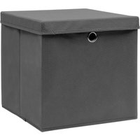 Aufbewahrungsboxen mit Deckeln 4 Stk. 28x28x28 cm Grau vidaXL43052 von BONNEVIE