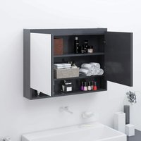 Bad-Hängeschränke - Badezimmer Spiegelschrank fürs Bad 80x15x60 cm mdf Grau -BNC82932 - Grau von BONNEVIE