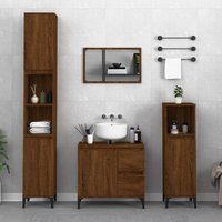 Bonnevie - Badezimmerschrank,Badschrank Braun Eichen-Optik 30x30x100 cm Holzwerkstoff -BNC89799 - Braun von BONNEVIE