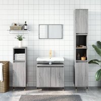 Bonnevie - Badezimmerschrank,Badschrank Grau Sonoma 58x33x60 cm Holzwerkstoff -BNC18800 - Grau von BONNEVIE