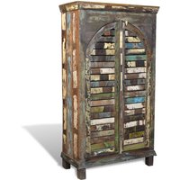 Bücherregal mit 3 Regalen & 2 Türen, Bücherschrank für Wohnzimmer Altholz Mehrfarbig -BNC65081 - Braun von BONNEVIE