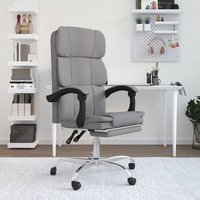 Bonnevie - Bürostuhl Computerstuhl Ergonomisch,Gaming Chair mit Liegefunktion Hellgrau Stoff -DE64670 - Grau von BONNEVIE