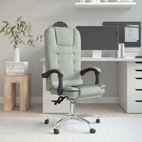 Bonnevie - Bürostuhl Computerstuhl Ergonomisch,Gaming Chair mit Massagefunktion Hellgrau Samt -DE39213 - Grau von BONNEVIE