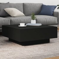 Bonnevie - Couchtisch,Kaffeetisch,Wohnzimmertisch mit LED-Leuchten Schwarz 80x80x31 cm CFW114114 von BONNEVIE