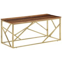 Bonnevie - Couchtisch Golden Edelstahl und Massivholz vidaXL28683 von BONNEVIE