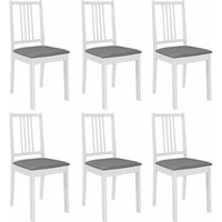 Esszimmerstühle mit Polstern 6 Stk. Küchenstuhl Weiß Massivholz vidaXL von BONNEVIE