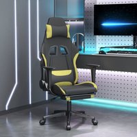 Gaming-Stuhl,Bürostuhl Computerstuhl Ergonomisch,Gaming Chair mit Massage & Fußstütze Schwarz und Hellgrün Stoff -DE47616 - Grün von BONNEVIE