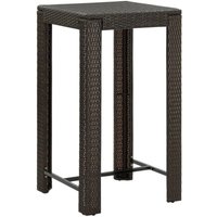 Garten-Bartisch,Bistrotisch,Stehtisch Braun 60,5x60,5x110,5 cm Poly Rattan NVENC619295 Bonnevie von BONNEVIE