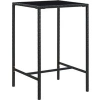 Bonnevie - Garten-Bartisch,Garten-Stehtisch Schwarz 70x70x110 cm Poly Rattan und Glas vidaXL von BONNEVIE