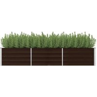 Garten-Hochbeet Braun 240 x 80 x 45 cm Verzinkter Stahl CFW854032 von BONNEVIE