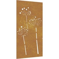 Bonnevie - Garten-Wandd105x155 cm Cortenstahl Blumen-Design vidaXL172612 von BONNEVIE