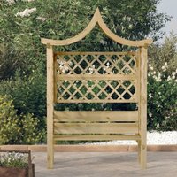 Garten-Pergola mit Dach und Bank Kiefernholz Imprägniert - Vidaxl Garten-Pergola mit Dach und Bank Kiefernholz Imprägniert - Vidaxl von VIDAXL