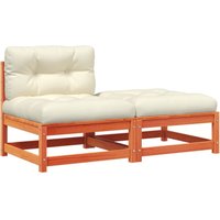 Bonnevie - Gartensofa ohne Armlehnen mit Kissen und Hocker vidaXL477849 von BONNEVIE