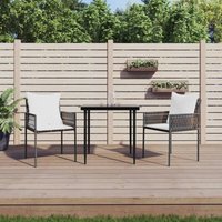 VidaXL Gartenstühle mit Kissen 2 Stk. Braun 54x61x83 cm Poly Rattan von JINLEFU