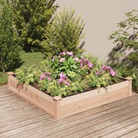Bonnevie - Hochbeet,Blumenkasten,Pflanzkasten mit Einsatz 120x120x25 cm Massivholz Tanne VMEC581048 von BONNEVIE