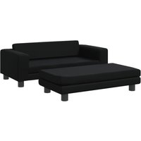 Kindersofa mit Hocker Schwarz 100x50x30 cm Kunstleder vidaXL70597 von BONNEVIE