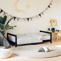 Komfortables Kinderbett Einzelbett im Zimmer Schwarz 80x160 cm Massivholz Kiefer -BVE55903 von BONNEVIE
