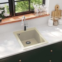 Bonnevie - Küchenspüle Granitspüle Einzelbecken Waschbecken - Beige BV669949 von BONNEVIE