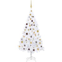 Künstlicher Weihnachtsbaum,Kunstbaum mit LEDs & Kugeln Weiß 180 cm pvc vidaXL von BONNEVIE