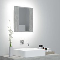 Bonnevie - LED-Bad-Hängeschränke - Badezimmer Spiegelschrank Betongrau 40x12x45 cm Acryl -BNC84752 - Grau von BONNEVIE