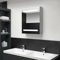 Bonnevie - LED-Bad-Hängeschränke - Badezimmer Spiegelschrank Betongrau 50x14x60 cm -BNC30448 - Grau von BONNEVIE