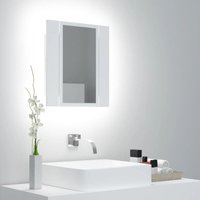 Bonnevie - LED-Bad-Hängeschränke - Badezimmer Spiegelschrank Weiß 40x12x45 cm Acryl -BNC36516 - Weiß von BONNEVIE