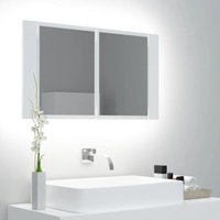 Bonnevie - LED-Bad-Hängeschränke - Badezimmer Spiegelschrank Weiß 80x12x45 cm Acryl -BNC42225 - Weiß von BONNEVIE