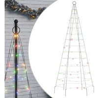 Bonnevie - LED-Weihnachtsbaum für Fahnenmast 200 LEDs Mehrfarbig 180 cm vidaXL844598 von BONNEVIE