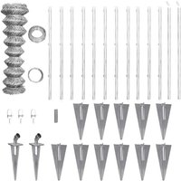 Bonnevie - Maschendrahtzaun,Gartenzaun Pfosten Bodenhülsen Stahl Verzinkt 25x1,5 m vidaXL von BONNEVIE