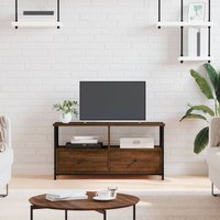 Bonnevie - Moderne TV-Möbel, TV-Lowboard TV-Schrank für das Wohnzimmer Braun Eichen-Optik 90x33x45 cm Holzwerkstoff & Eisen -FV40291 - Braun von BONNEVIE