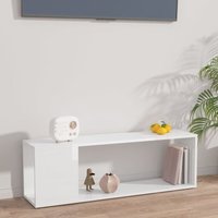 Moderne TV-Möbel, TV-Lowboard TV-Schrank für das Wohnzimmer Hochglanz-Weiß 100x24x32 cm Holzwerkstoff -FV97814 - Weiß von BONNEVIE