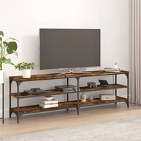 Bonnevie - Moderne TV-Möbel, TV-Lowboard TV-Schrank für das Wohnzimmer Räuchereiche 160x30x50 cm Holzwerkstoff -FV83828 - Braun von BONNEVIE