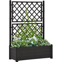 Bonnevie - Pflanzkübel,Blumenkasten,Pflanzkasten mit Spalier 100x43x142 cm pp Anthrazit VMEC274252 von BONNEVIE