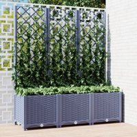 Bonnevie - Pflanzkübel,Blumenkasten,Pflanzkasten mit Spalier Dunkelgrau 120x40x136 cm pp VMEC714388 von BONNEVIE