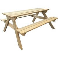 Picknicktisch Gartentisch - Balkontisch 150x135x71,5 cm Holz BV425084 Bonnevie von BONNEVIE