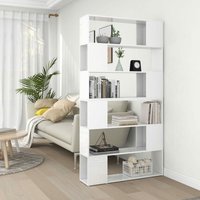 Raumteiler/Bücherregal Paravent Bücherschrank Hochglanz-Weiß 100x24x188 cm -BNC10767 von BONNEVIE